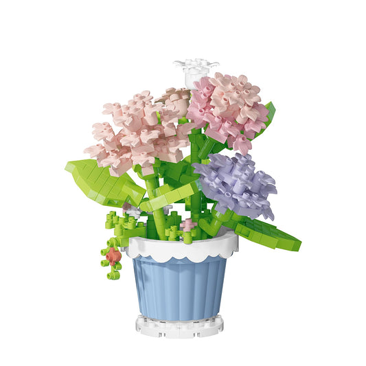 Carnation Mini Flower Potted Bonsai Building Toy Blocks Particle Flower Botanical